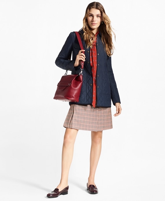 Water-Repellent Diamond-Quilted Car Coat