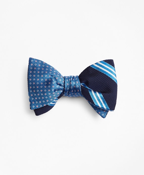 Two-Color Square with Stripe Reversible Bow Tie