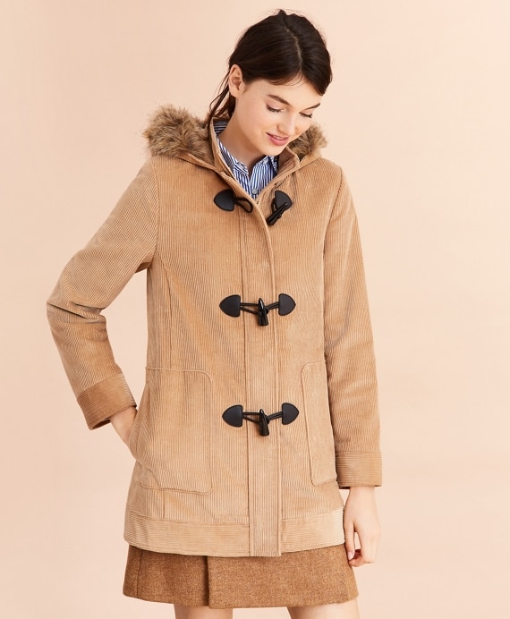 Water-Repellent Cotton Corduroy Duffle Coat