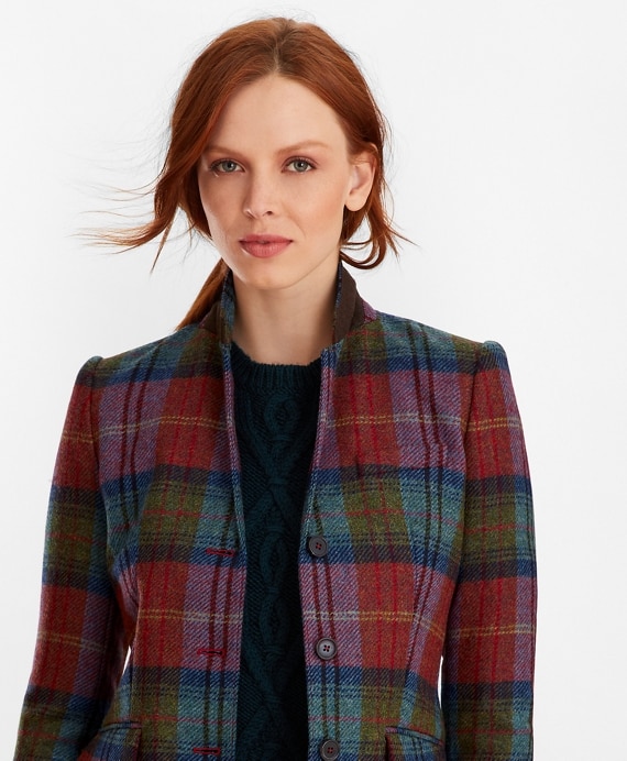 Plaid Wool Tweed Hacking Jacket