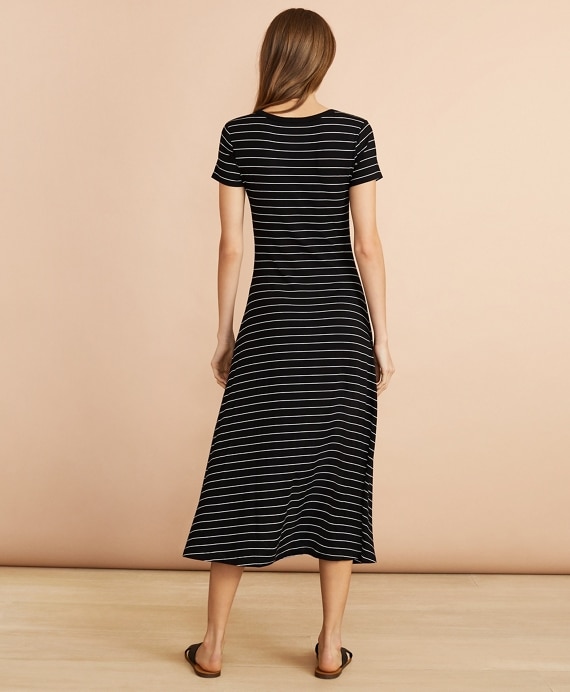 Striped Jersey Midi Dress