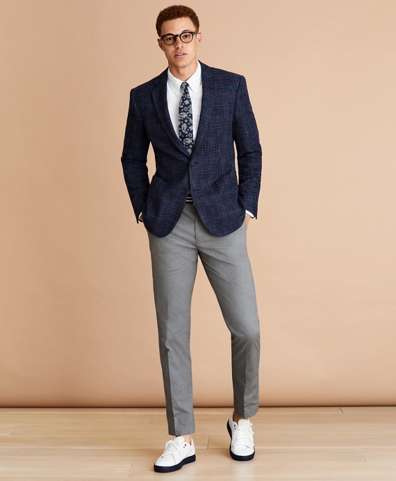 Wool-Blend Plaid Sport Coat