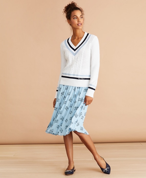 Logo-Embroidered Cotton Tennis Sweater