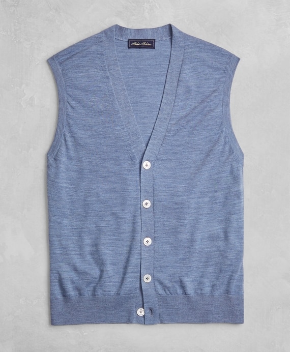 Golden Fleece® 3-D Knit Fine-Gauge Merino Button-Front Vest