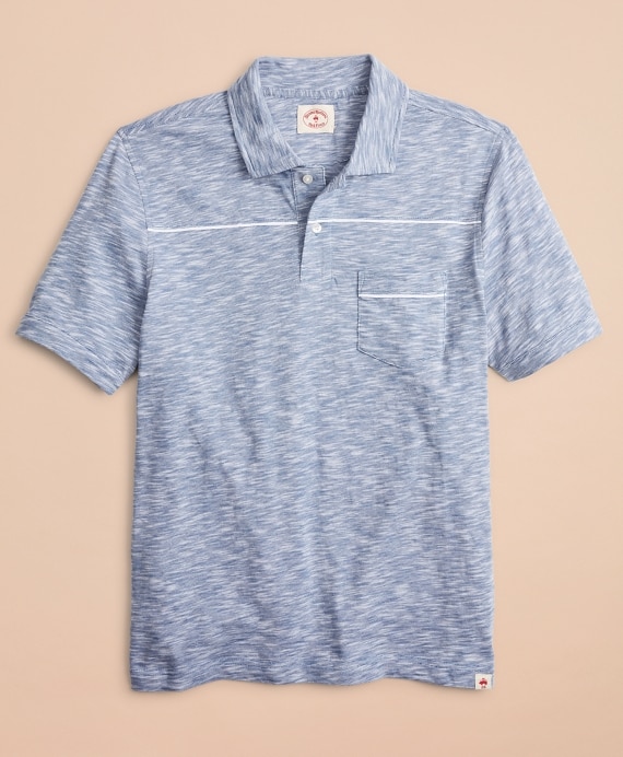 Accent Stripe Slub Cotton Jersey Polo Shirt