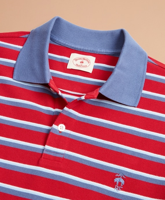 Striped Pique Polo Shirt