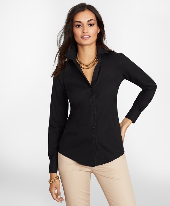 Petite Non-Iron Stretch Supima® Cotton Fitted Dress Shirt