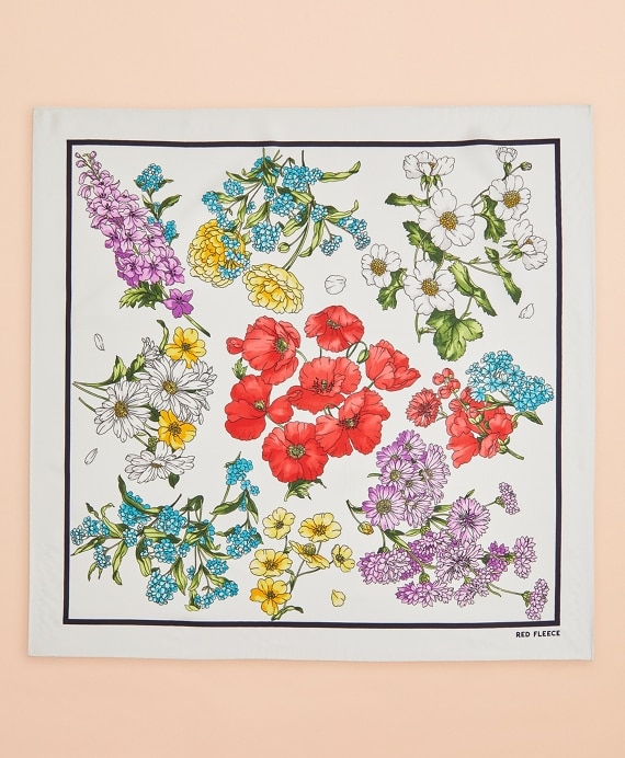 Floral-Print Silk Square Scarf