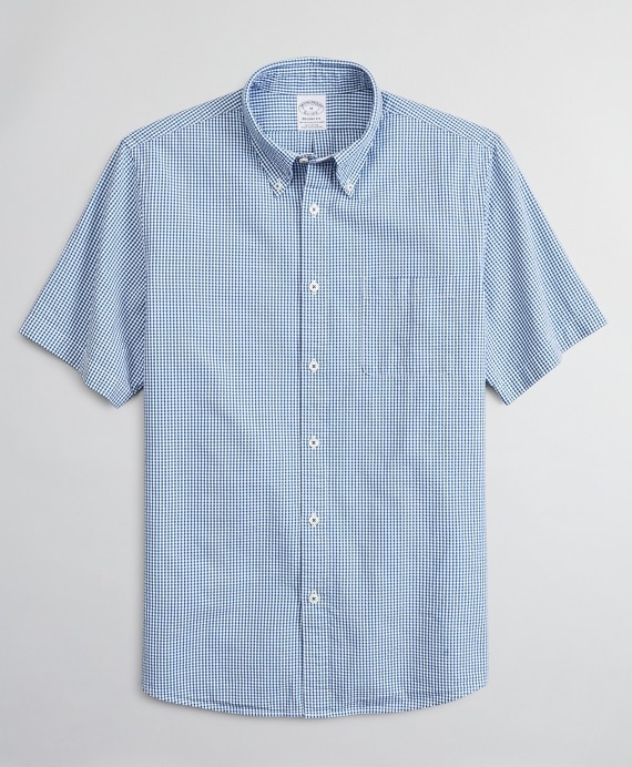 Regent Fitted Sport Shirt, Seersucker Short-Sleeve Gingham
