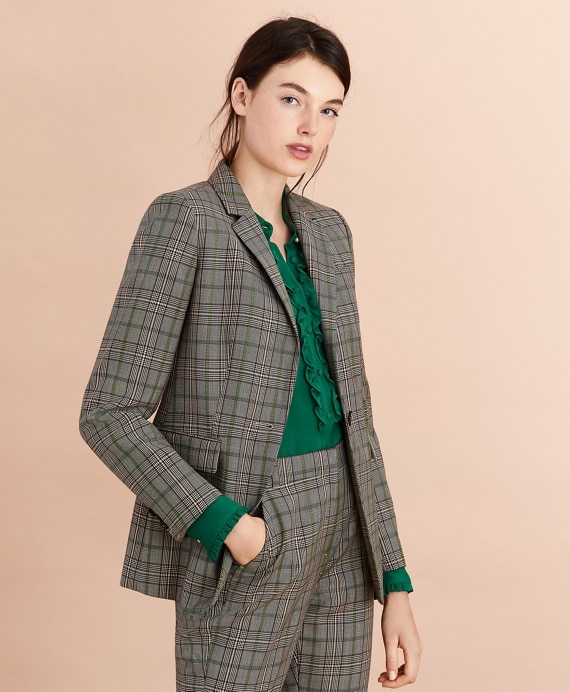 Plaid Wool Tweed Jacket