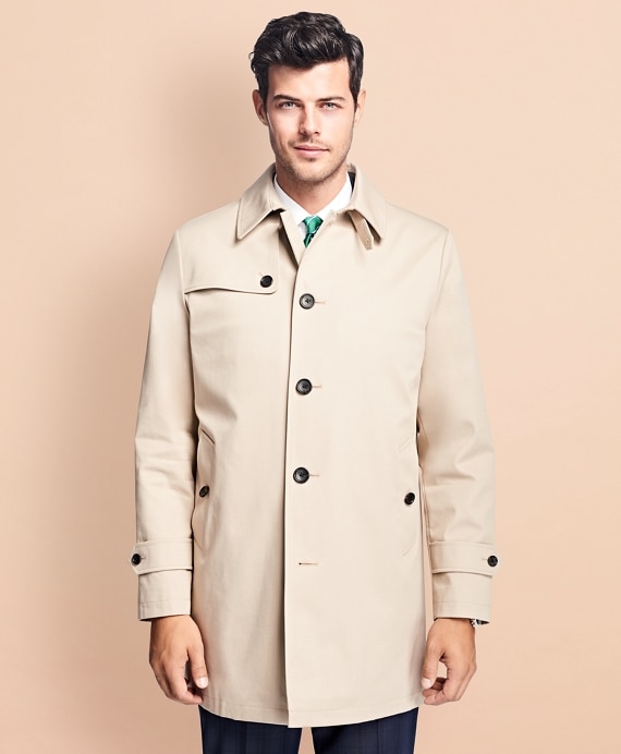 Water-Resistant Single-Breasted Trench Coat