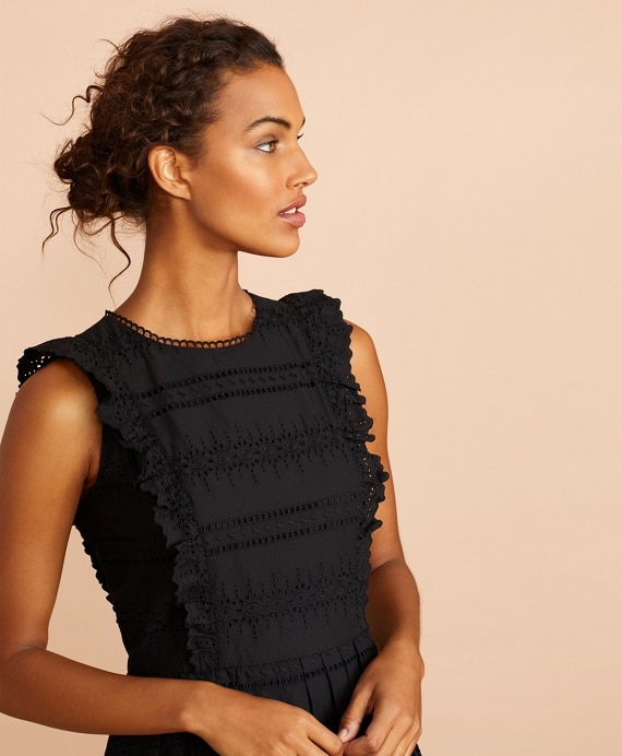 Ruffled Cotton Eyelet Dress