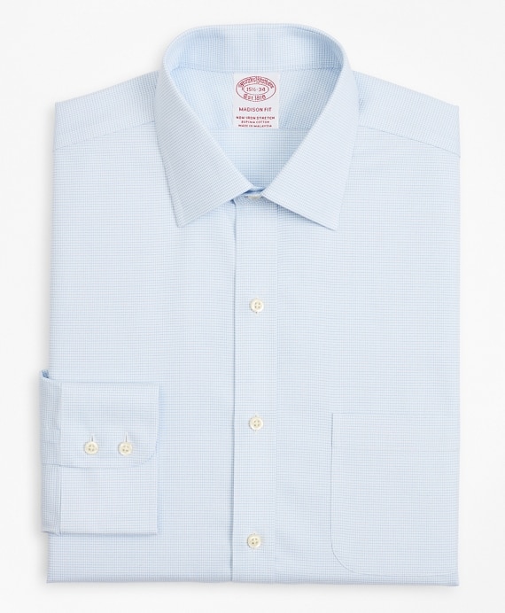 Stretch Madison Classic-Fit Dress Shirt, Non-Iron Twill Ainsley Collar Micro-Check