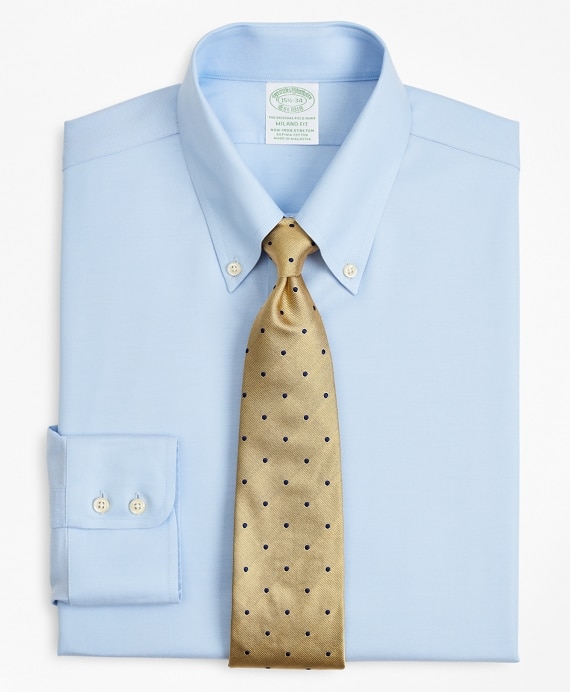 Stretch Milano Slim-Fit Dress Shirt, Non-Iron Twill Button-Down Collar