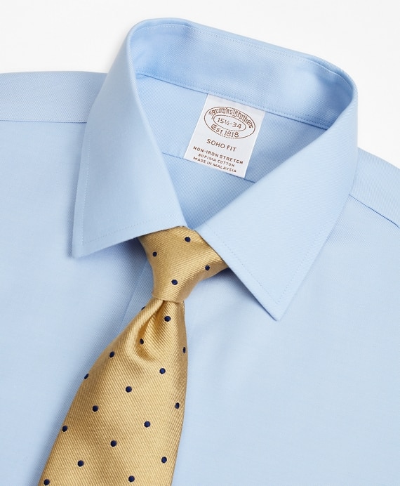 Stretch Soho Extra-Slim-Fit Dress Shirt, Non-Iron Twill Ainsley Collar