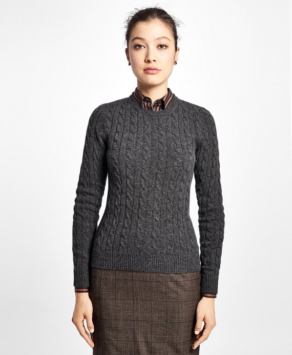 Cashmere Cable Crewneck Sweater