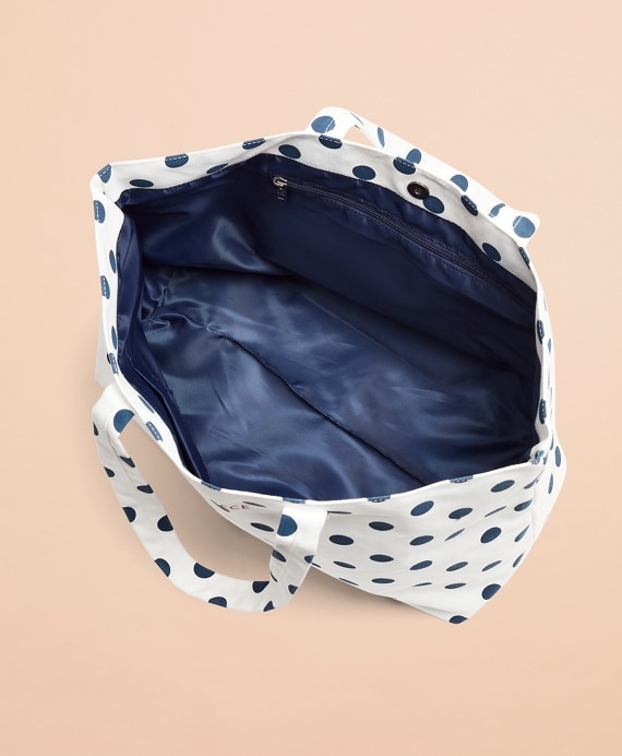Polka-Dot Canvas Tote Bag