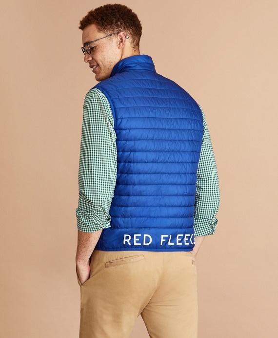 Water-Resistant Red Fleece Puffer Vest