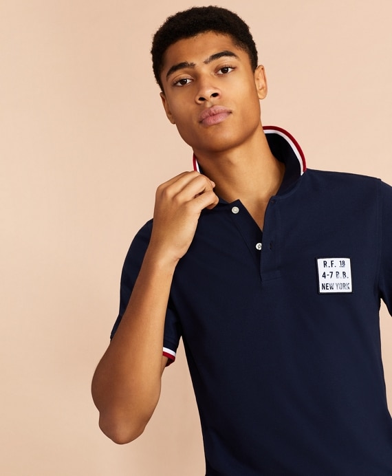 Cotton Pique Patch Polo Shirt