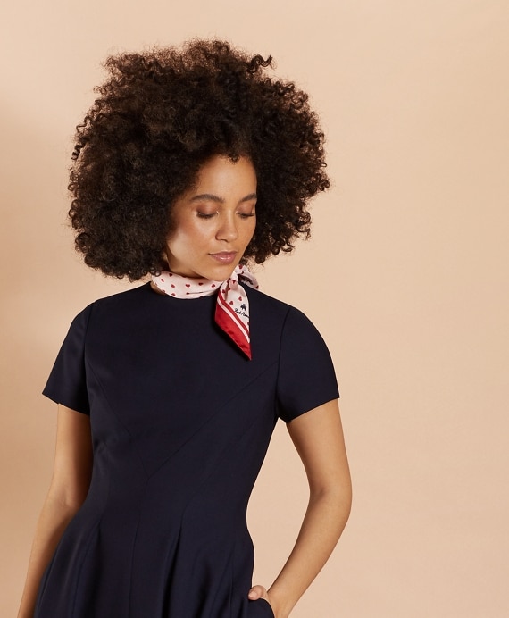 Wool-Blend Twill A-Line Dress