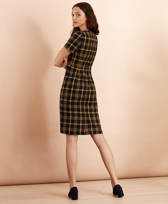 Plaid Wool-Blend Sheath Dress