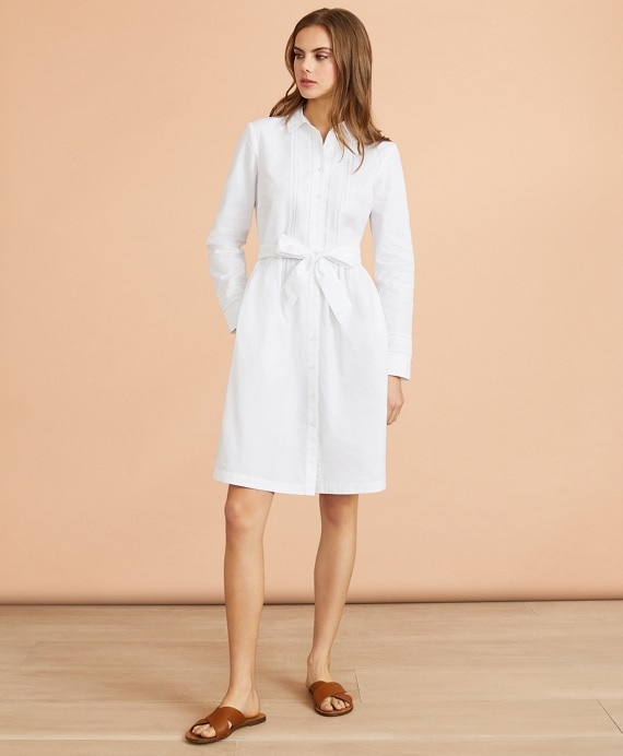 Eyelet-Trim Cotton Poplin Shirt Dress