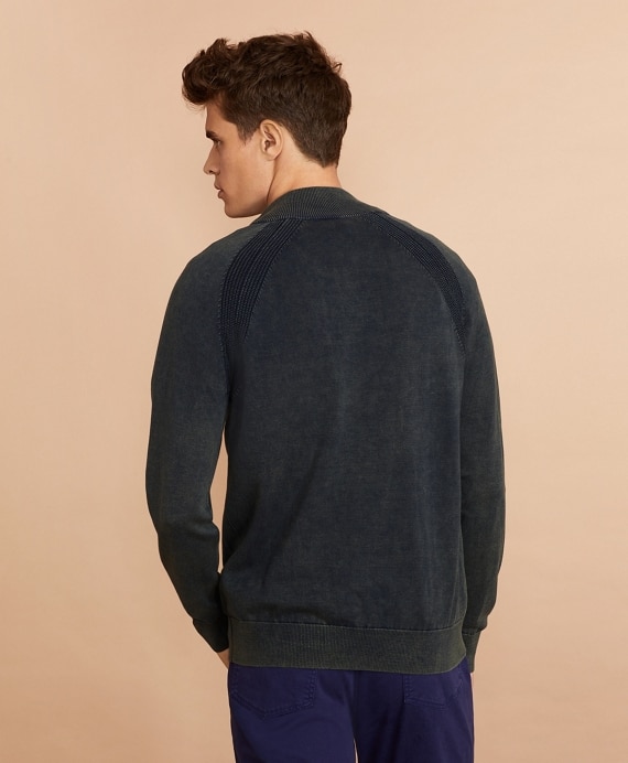 Acid Wash Half-Zip Sweater