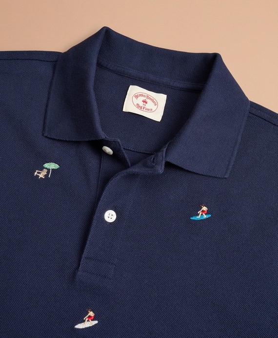 Embroidered Surfer Pique Polo