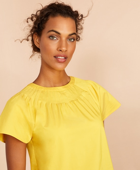 Pleated Poplin Blouse