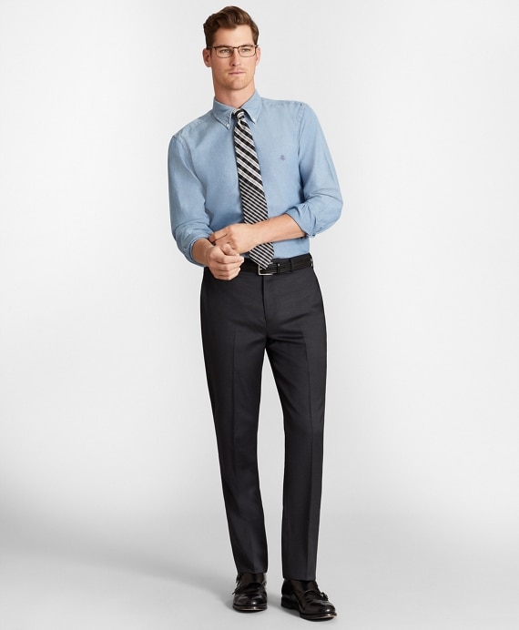 BrooksFlex™ Regent-Fit Wool Trousers, Unfinished Hem