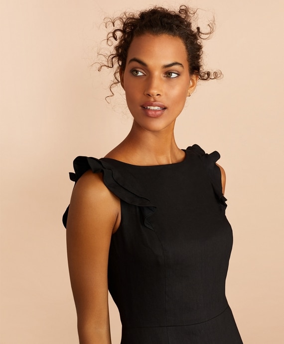 Linen-Blend Twill Sheath Dress