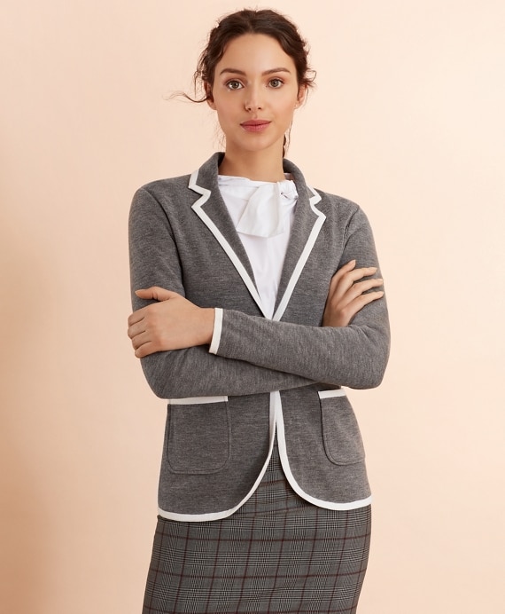 Merino-Wool Knit Rowing Blazer