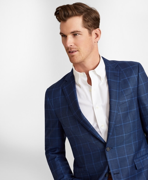 Regent Fit Hopsack Windowpane Sport Coat