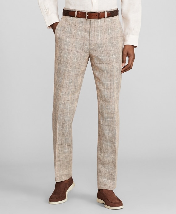 Milano Fit Check Linen Trousers