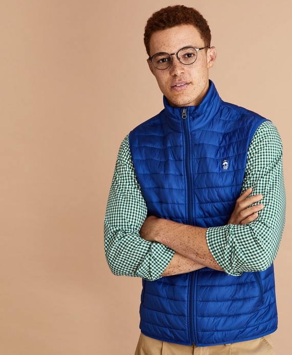 Water-Resistant Red Fleece Puffer Vest