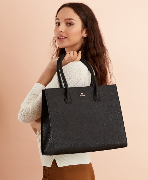 Pebbled Leather Tote Bag