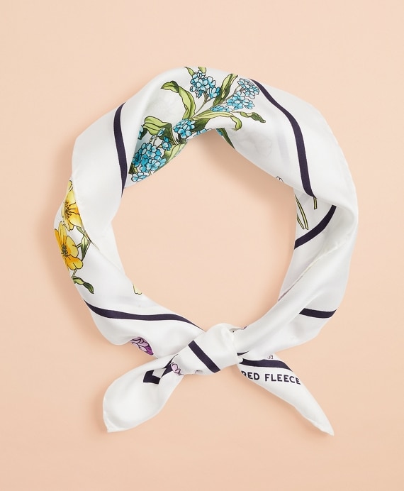 Floral-Print Silk Square Scarf