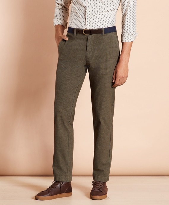 Plaid Twill Stretch Chinos