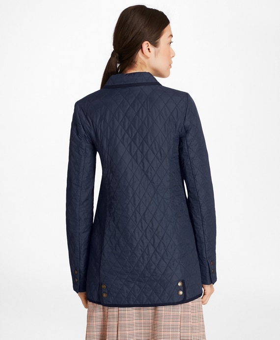Water-Repellent Diamond-Quilted Car Coat