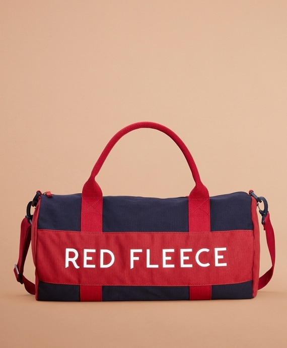Red Fleece Canvas Duffle Bag