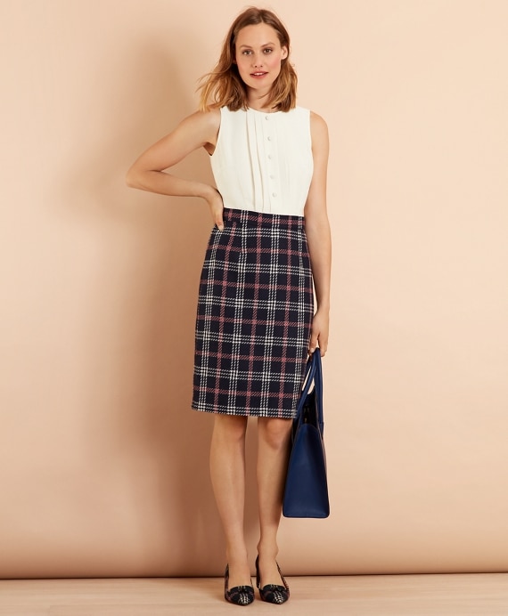 Mixed-Media Shirt Dress