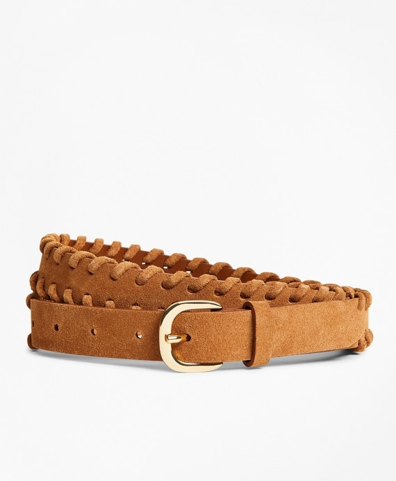 Suede Whip-Stitched Waist Belt