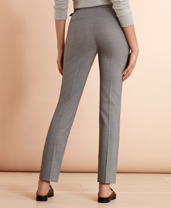 Wool-Blend Hopsack Pleated Pants