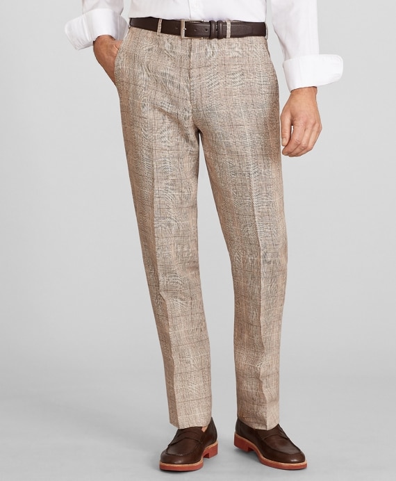 Madison Fit Check Linen Trousers