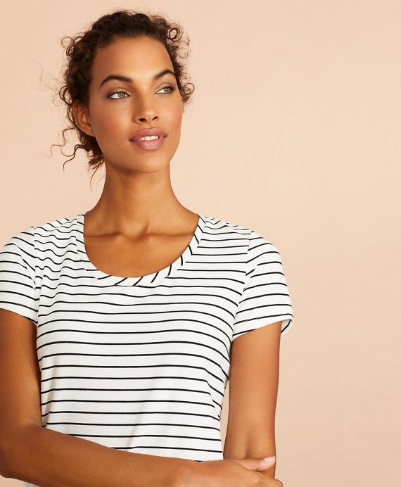 Striped Scoop-Neck T-Shirt