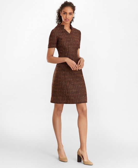 Checked Boucle Tweed Dress