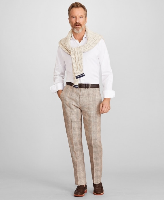 Madison Fit Check Linen Trousers