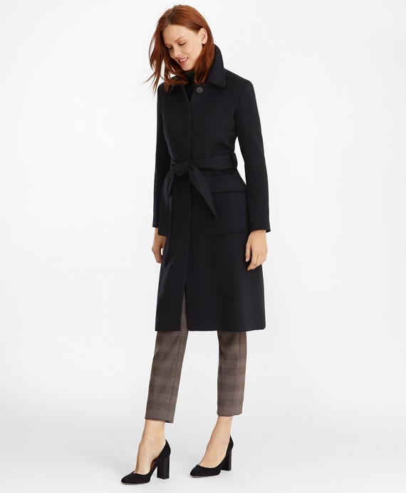 Brushed Wool Twill Wrap Coat