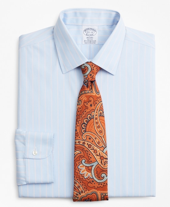 Stretch Regent Fitted Dress Shirt, Non-Iron Pinstripe