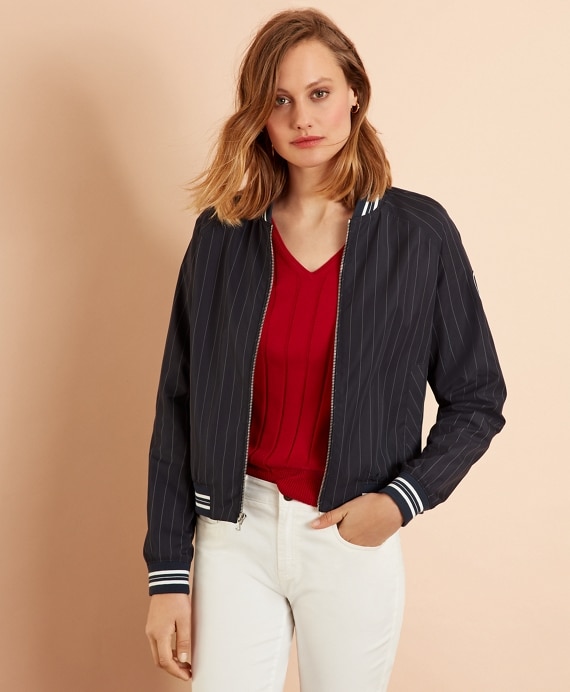 Pinstripe Bomber Jacket